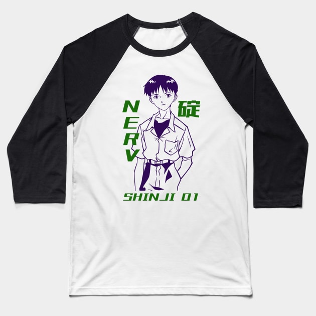 Shinji Ikari Baseball T-Shirt by Brok Design